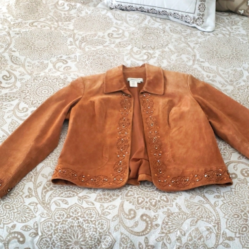 Suede Coldwater Creek jacket with embellishments. PS.